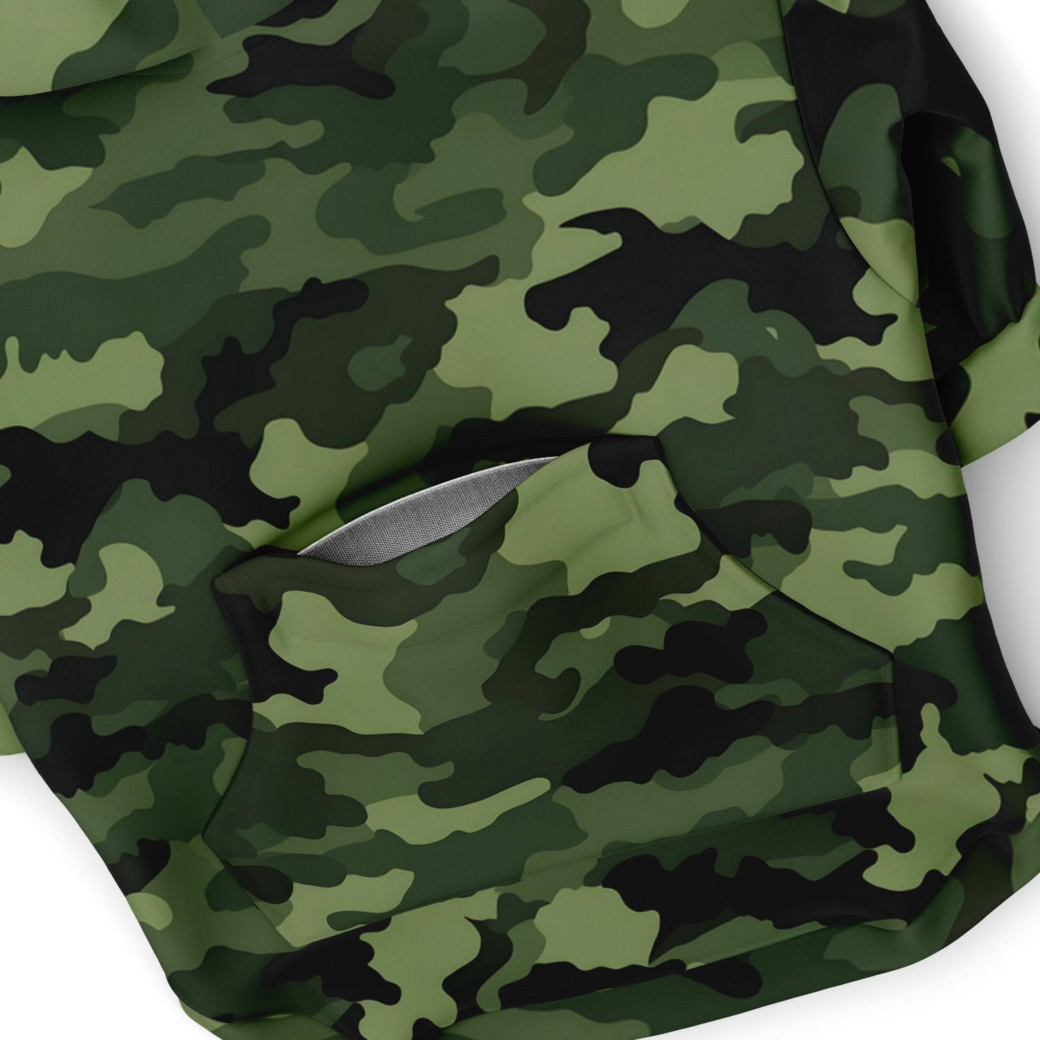 Dog Zip-Up Hoodie - Green Army Camouflage