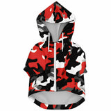 Dog Zip-Up Hoodie - Red Army Camouflage