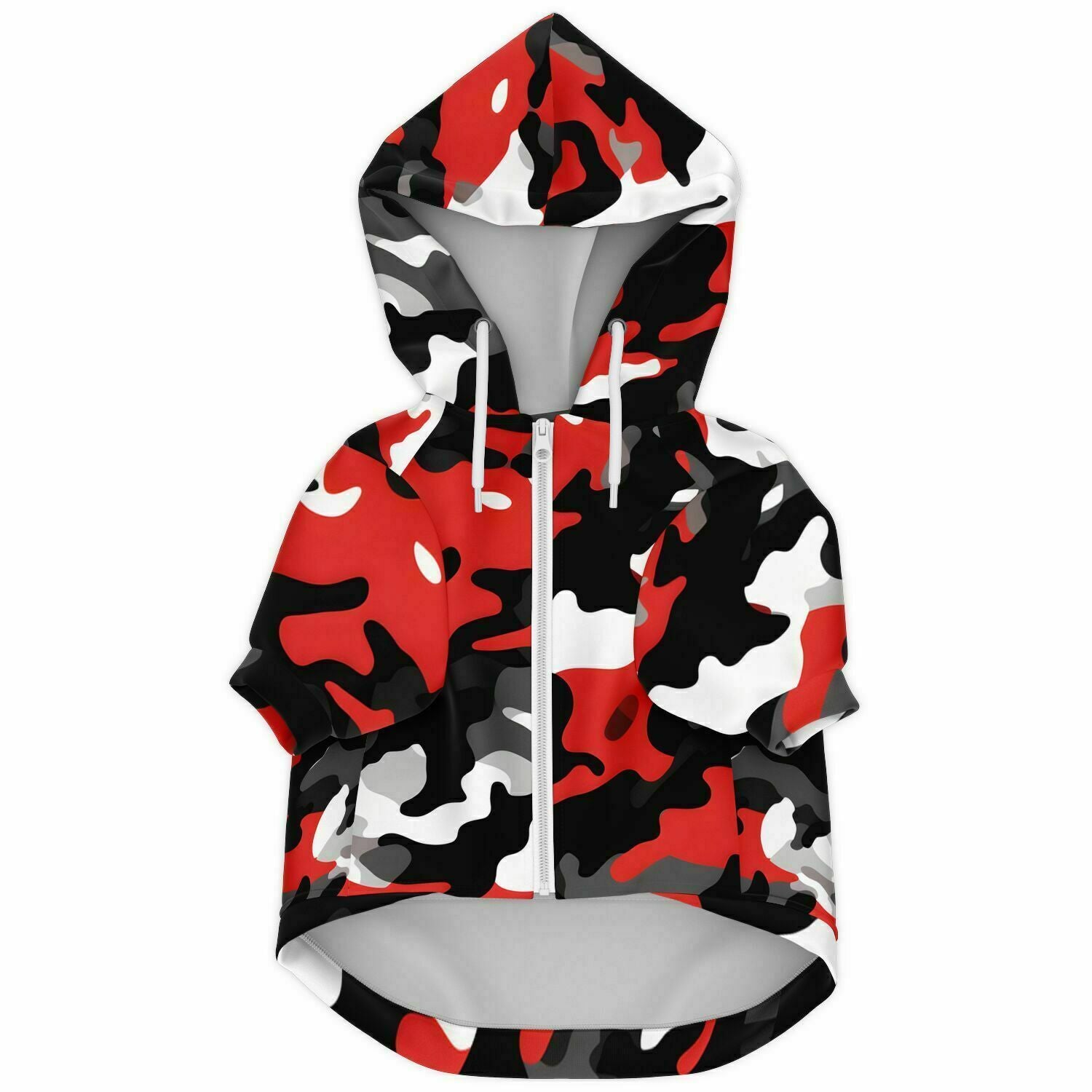 Dog Zip-Up Hoodie - Red Army Camouflage