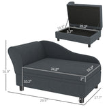 Pet Sofa Bed Couch With Storage - Dark Gray
