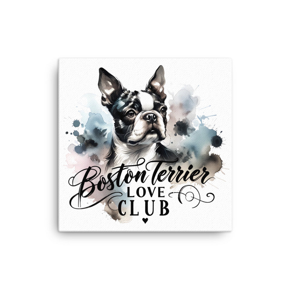 Elegant Watercolor Boston Terrier Art Canvas - Boston Terrier Love Club