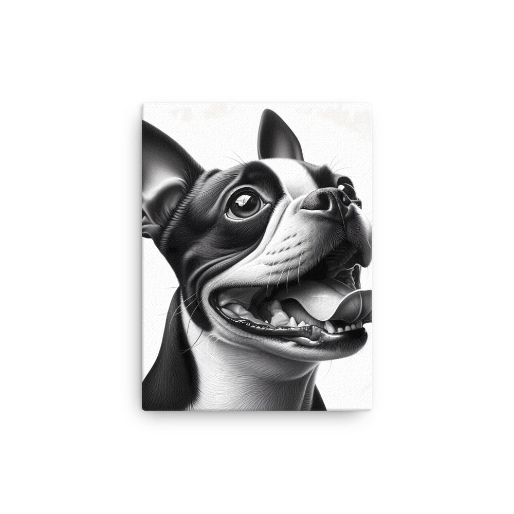 Overjoyed Boston Terrier Dog Canvas