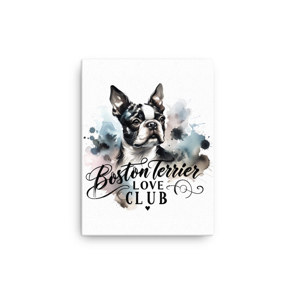 Elegant Watercolor Boston Terrier Art Canvas - Boston Terrier Love Club