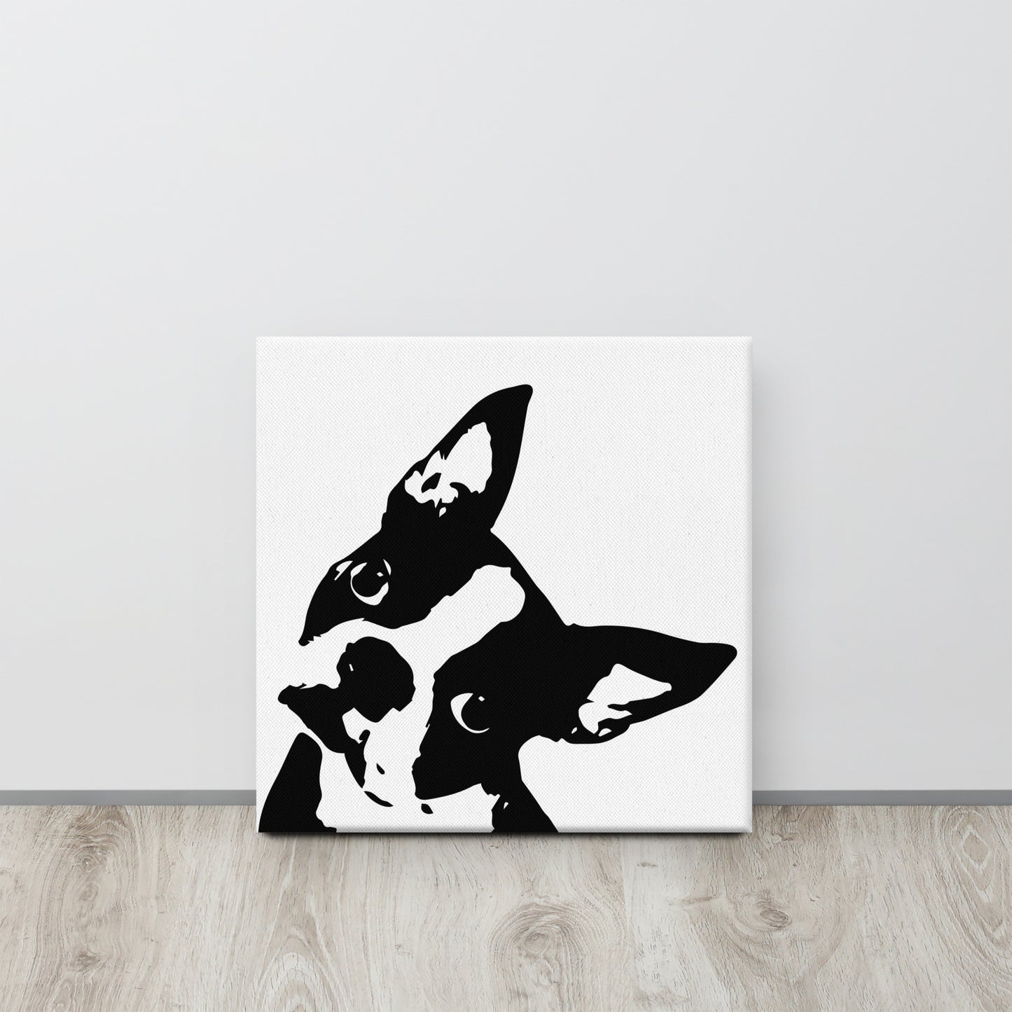 Boston Terrier Dog Head Tilt Canvas