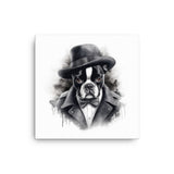 Boston Terrier Gentleman on Canvas