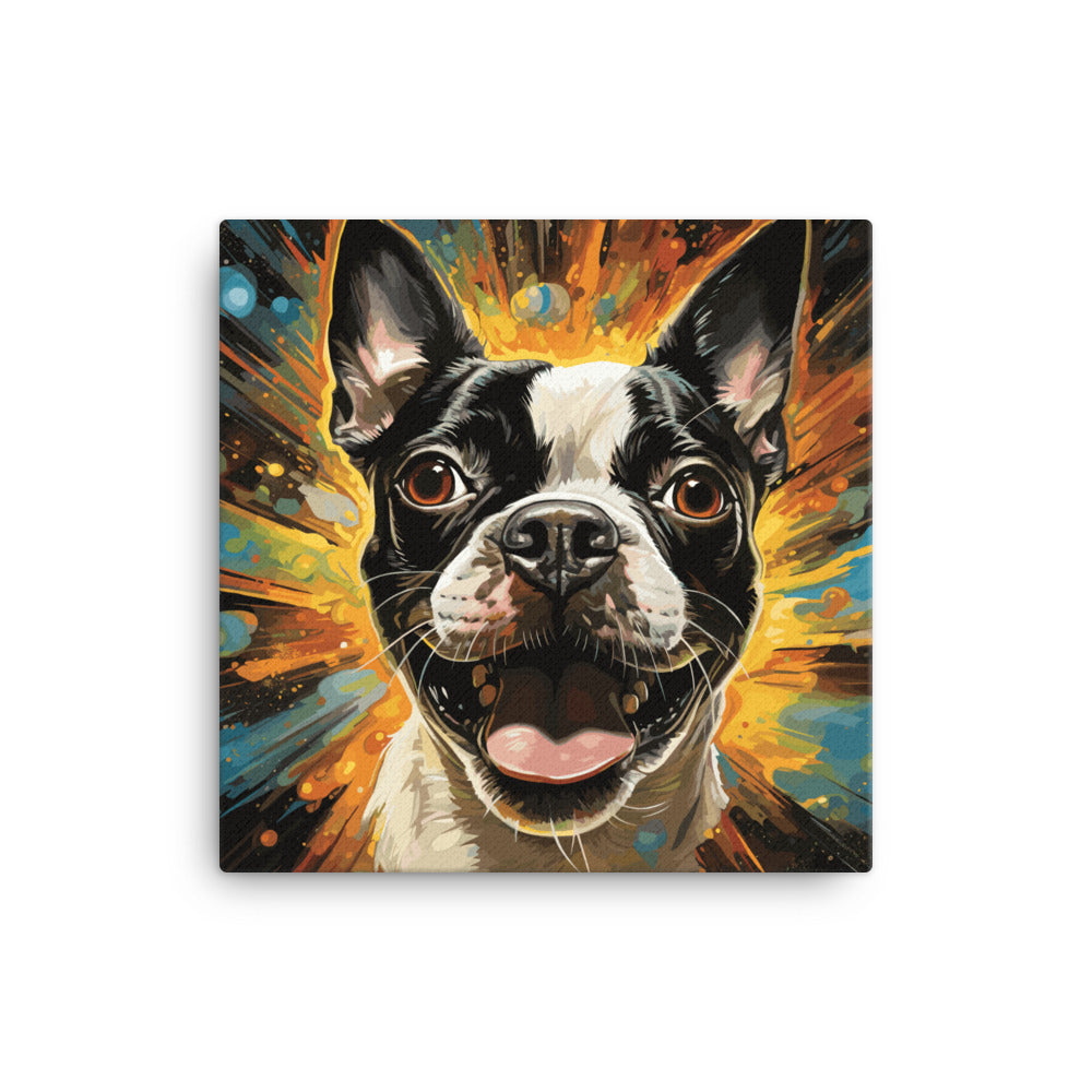 Zoomies Excitement Boston Terrier Dog Canvas