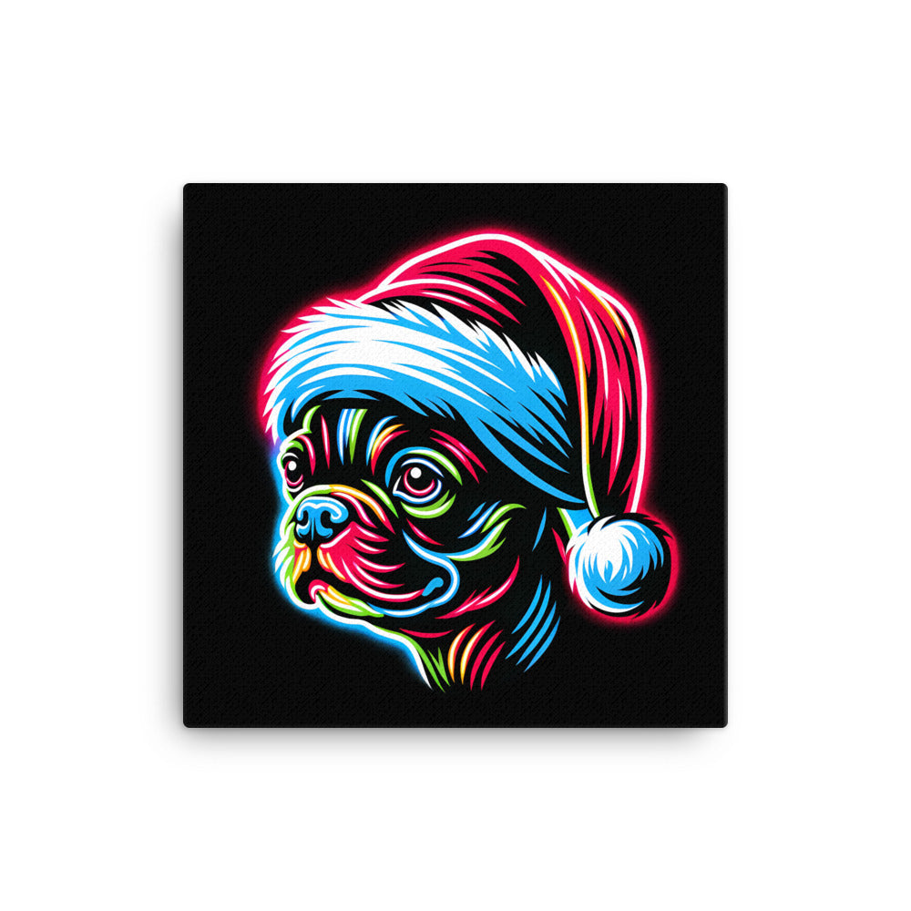 Bright Boston Holiday - Santa Pup Style Canvas