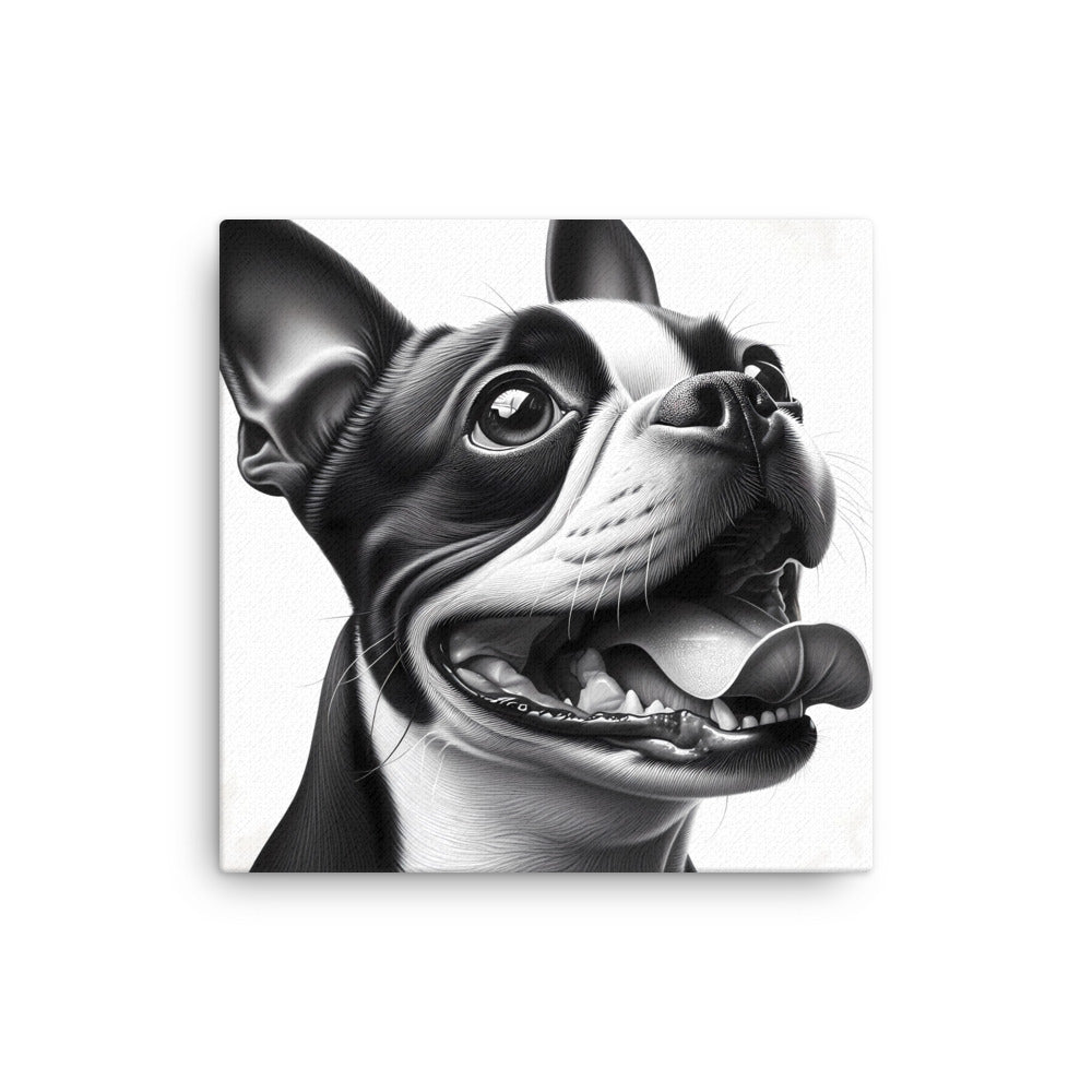 Overjoyed Boston Terrier Dog Canvas