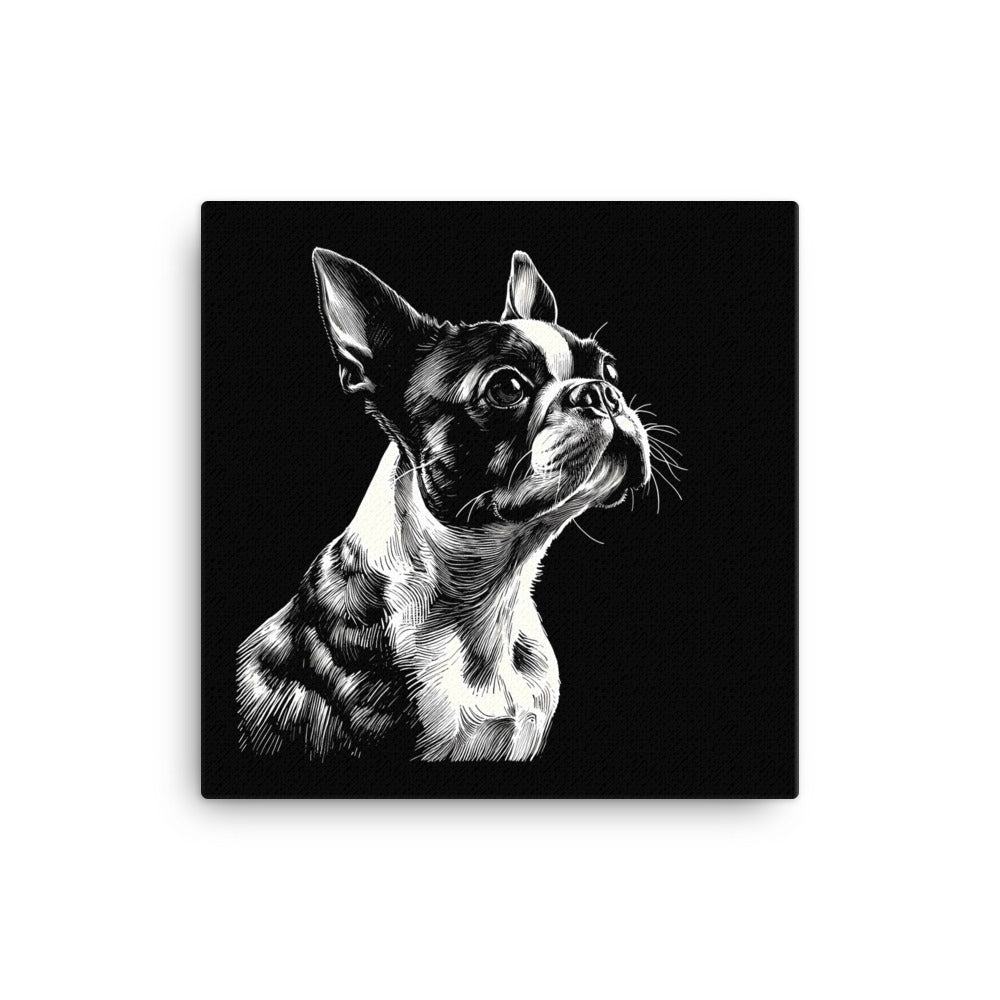 Boston Terrier Line Art Canvas