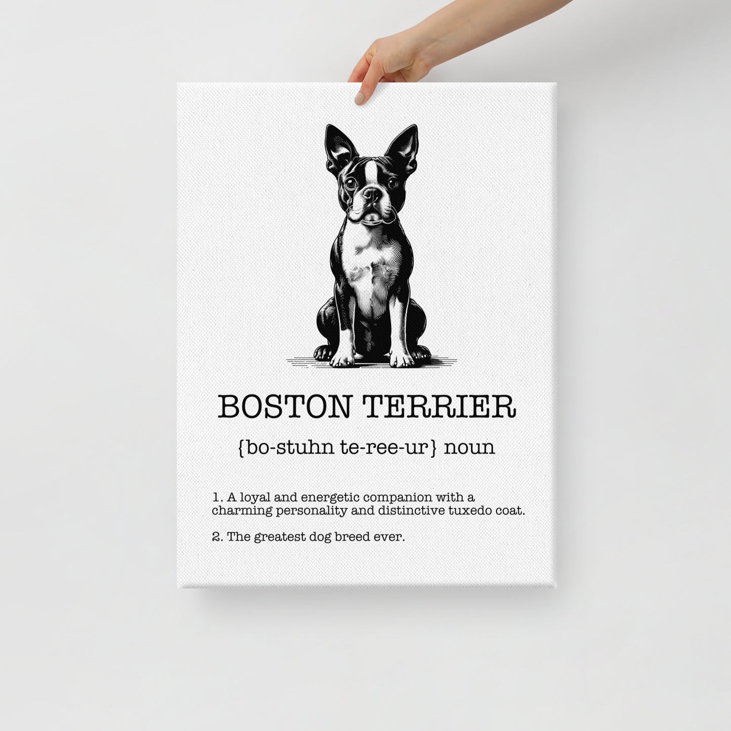 Boston Terrier Definition Canvas