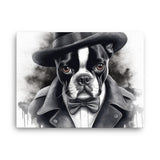 Boston Terrier Gentleman on Canvas