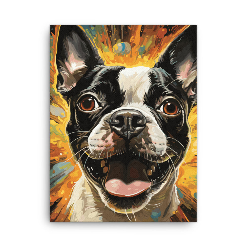 Zoomies Excitement Boston Terrier Dog Canvas