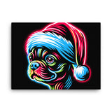 Bright Boston Holiday - Santa Pup Style Canvas
