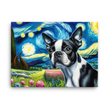 Starry Night - Boston Terrier Dog Canvas