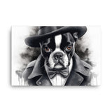 Boston Terrier Gentleman on Canvas