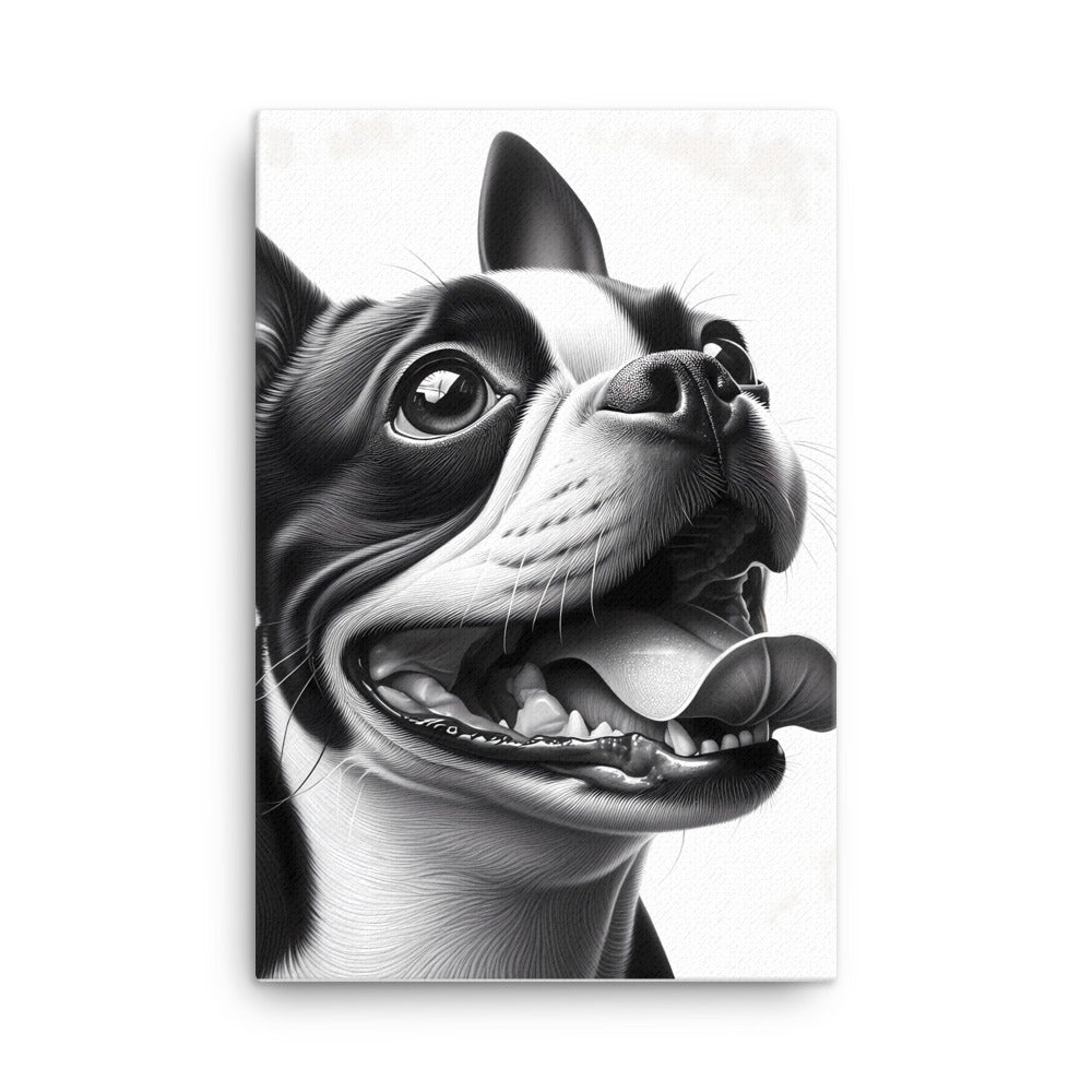 Overjoyed Boston Terrier Dog Canvas