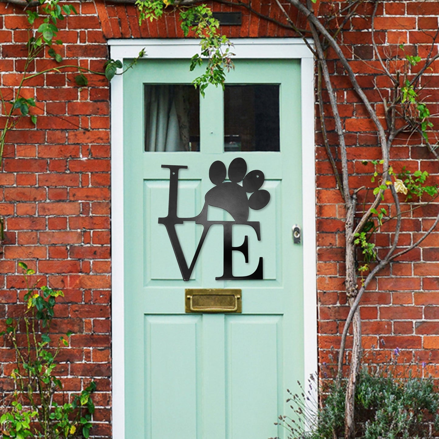 Metal LOVE Dog Paw Prints Wall Decoration