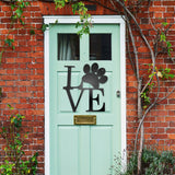 Metal LOVE Dog Paw Prints Wall Decoration