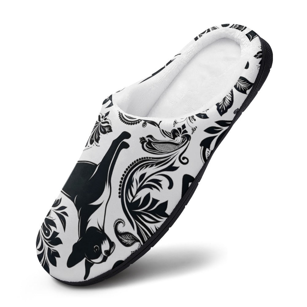 Paisley Pup - Boston Terrier Dog Men's Cotton slippers