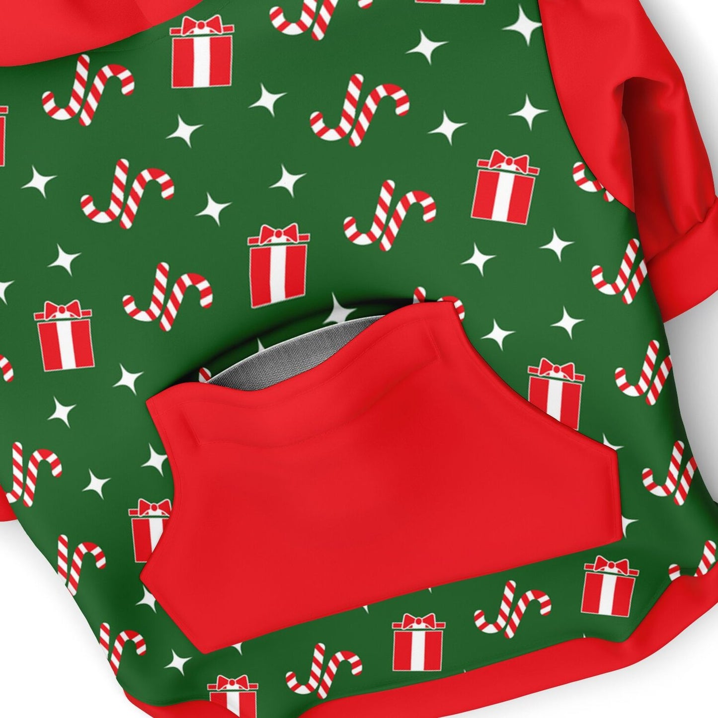 Holiday Candy Cane & Gift Box Dog Zip-Up Hoodie