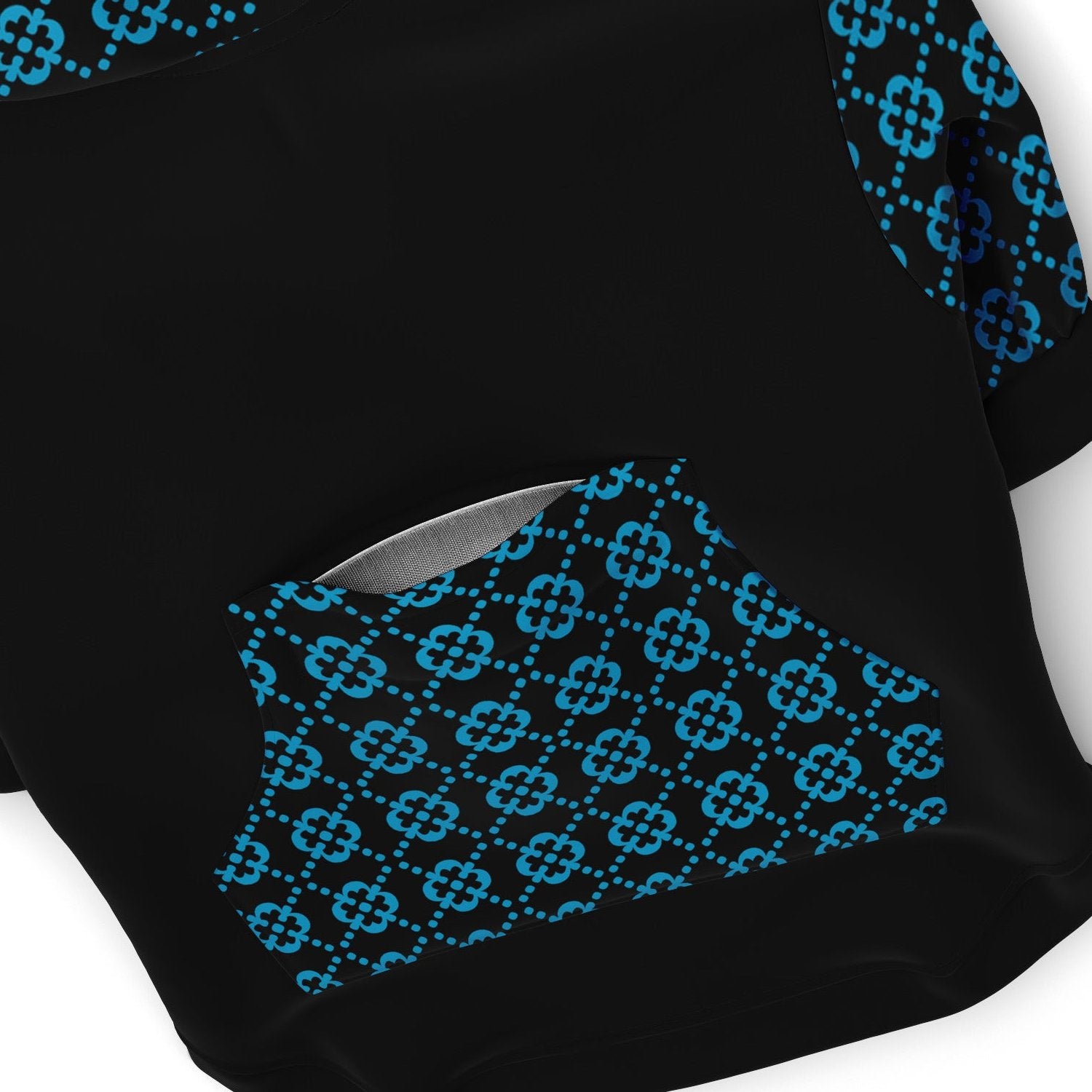 Fashion Dog Zip-Up Hoodie - Ornamental Blue Floral