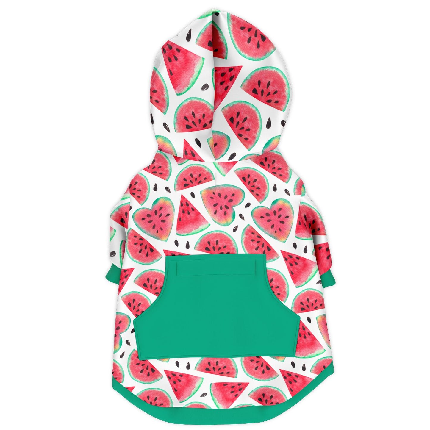 Watermelon Fruit Fashion Dog Zip-Up Hoodie - White