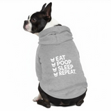 Eat Poop Sleep Repeat 100% Cotton Dog Fleece Hoodie