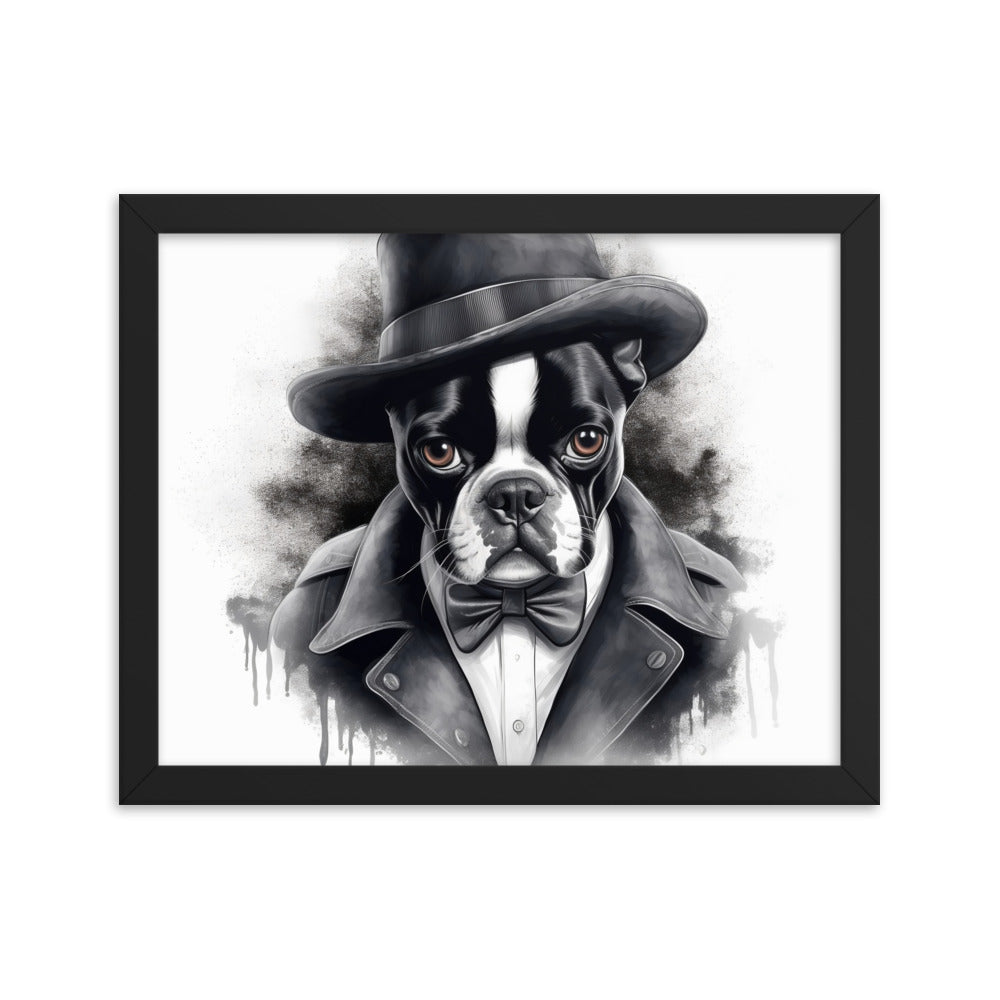 Boston Terrier Gentleman on Framed Poster