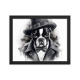 Boston Terrier Gentleman on Framed Poster