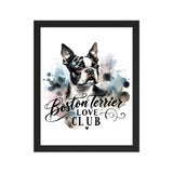 Elegant Watercolor Boston Terrier Art Framed Poster - Boston Terrier Love Club