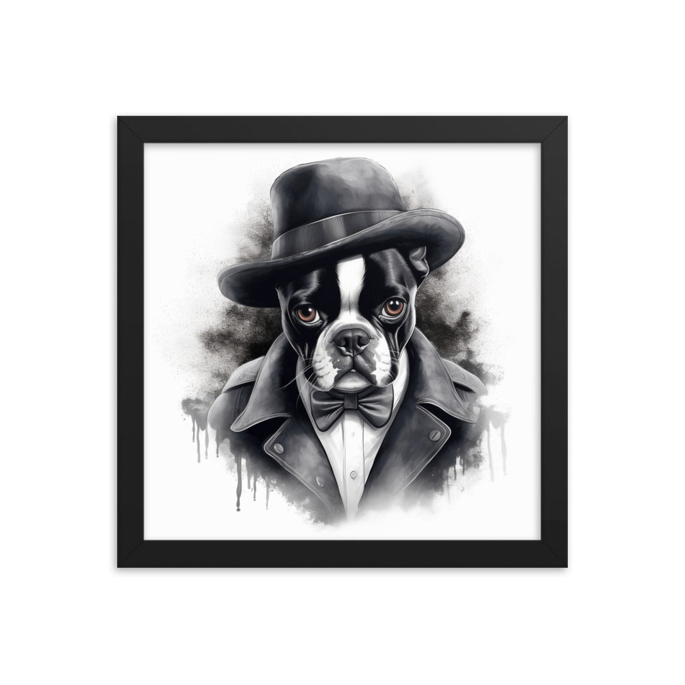 Boston Terrier Gentleman on Framed Poster