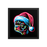 Bright Boston Holiday - Santa Pup Style Framed Poster