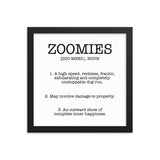 Zoomies Definition Framed Poster