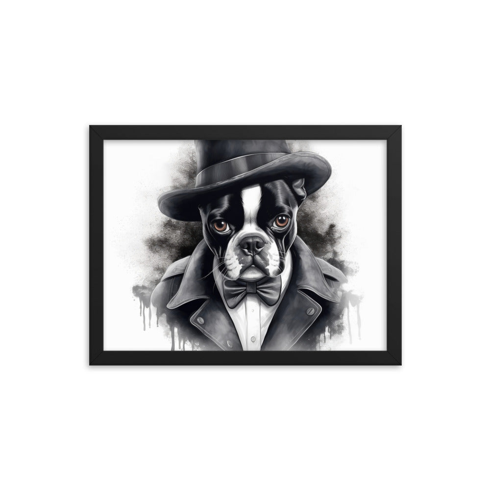 Boston Terrier Gentleman on Framed Poster