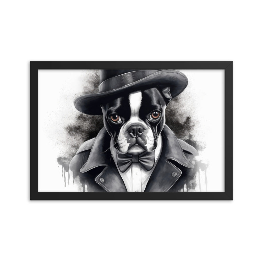 Boston Terrier Gentleman on Framed Poster