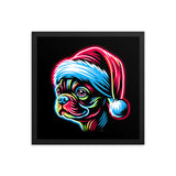 Bright Boston Holiday - Santa Pup Style Framed Poster