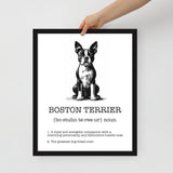 Boston Terrier Definition Framed Poster