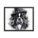 Boston Terrier Gentleman on Framed Poster