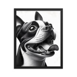 Overjoyed Boston Terrier Dog Framed Poster