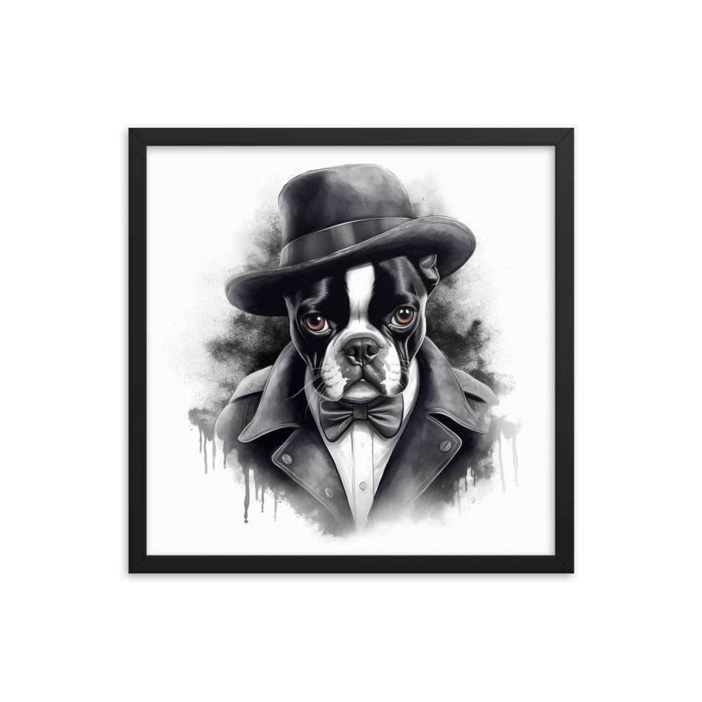 Boston Terrier Gentleman on Framed Poster