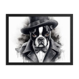 Boston Terrier Gentleman on Framed Poster