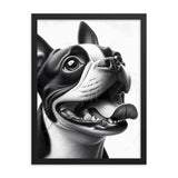 Overjoyed Boston Terrier Dog Framed Poster