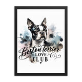 Elegant Watercolor Boston Terrier Art Framed Poster - Boston Terrier Love Club