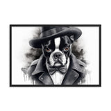 Boston Terrier Gentleman on Framed Poster
