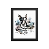 Elegant Watercolor Boston Terrier Art Framed Poster - Boston Terrier Love Club