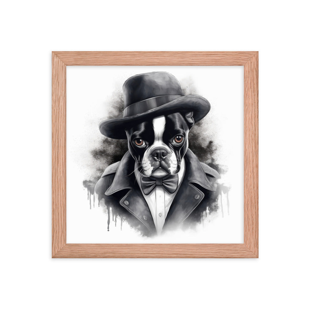 Boston Terrier Gentleman on Framed Poster