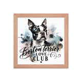Elegant Watercolor Boston Terrier Art Framed Poster - Boston Terrier Love Club