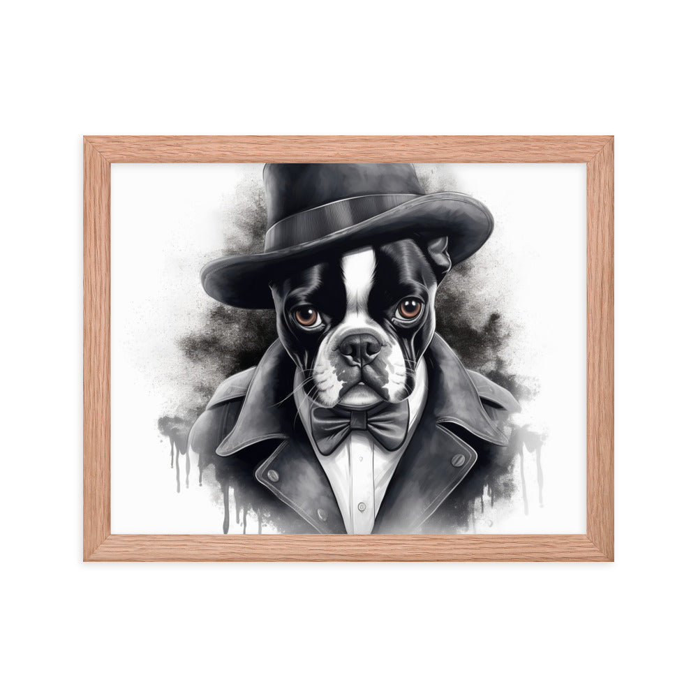 Boston Terrier Gentleman on Framed Poster