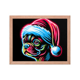 Bright Boston Holiday - Santa Pup Style Framed Poster