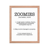Zoomies Definition Framed Poster